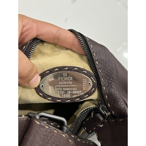 Fendi Stingray Exotic Leather Inlay Oyster Whipstitch Shoulder Runway Purse Bag - Picture 6 of 9